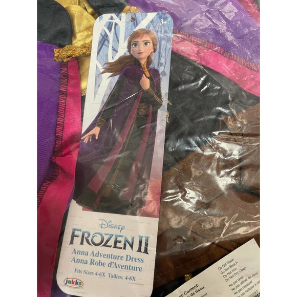Disney Frozen II 2 Anna Adventure Dress Robe Girls Costume Size 4-6X - Picture 3 of 7